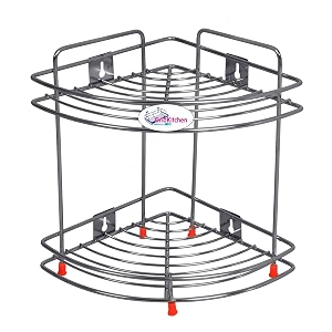 2 shelf corner_a_stnfy stainless steel shelf rust-free space saving wall mount rack multi-purpose kitchen amp bathroom organizer heavy duty 123 tier corner stand