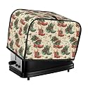 2 Slice Toaster Cover with Pockets - Christmas Cowboy Boots Print Toaster Cover for Kitchen, Water Proof Greasy Fingerprint 2 Slice Toasters Accessories for Women
