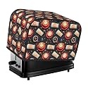 2 Slice Toaster Cover with Pockets - Coffee Print Toaster Cover for Kitchen, Water Proof Greasy Fingerprint 2 Slice Toasters Accessories for Women