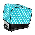 2 Slice Toaster Cover with Pockets - Cyan Polka Dot Print Toaster Cover for Kitchen, Water Proof Greasy Fingerprint 2 Slice Toasters Accessories for Women