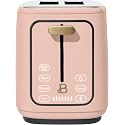 2 Slices Toaster with Touch-Activated Display, 7 Browning Settings, Bagel &amp; Frozen Bread Presets, Slide-Out Crumb Tray Stylish Kitchen Toaster (Porcini-Taupe) (Rose)