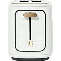 2 Slices Toaster with Touch-Activated Display, 7 Browning Settings, Bagel & Frozen Bread Presets, Slide-Out Crumb Tray Stylish Kitchen Toaster (Porcini-Taupe) (White Icing)