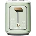2 Slices Toaster with Touch-Activated Display, 7 Browning Settings, Bagel &amp; Frozen Bread Presets, Slide-Out Crumb Tray Stylish Kitchen Toaster (Porcini-Taupe) (Sage Green)