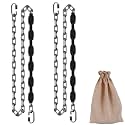 2 Stainless Steel Chains (84") Swing Chains, Heavy Duty Swing Hardware,4 Quick Connection Buckles, Indoor and Outdoor Playground Swings, hammocks, sandbags, 1000 lb Capacity Black