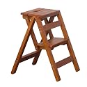 2 Step Wood Folding Stool for Adults Portable Household Kitchen Stool Multi Functional Step Ladder for Indoor Use Thickened and Sturdy(B)