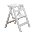 2 Step Wood Folding Stool for Adults Portable Household Kitchen Stool Multi Functional Step Ladder for Indoor Use Thickened and Sturdy(D)