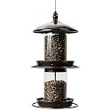 2-Tier Bird Feeder with Sure-Lock Cap and Hanging Hook, Wild Bird Feeders - 4.5 lb Seed Capacity