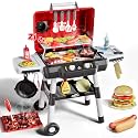 2-Tier Kids BBQ Grill Playset, Toy Grill for Kids, Outdoor Play Food