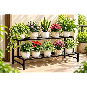 2 Tier Metal Plant Stand 24 Inch