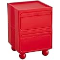 2-Tier Stackable Plastic Nightstand with 2 Drawers - Multi-Functional Side Table & Small Coffee Table for Home Storage - Practical & Stylish (Multi-Colored)