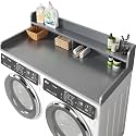 2-Tier Washer and Dryer Countertop with 2.75" H Guard,54" W x 27.5" D Laundry Countertop Cover with Non-Slip Pad,Large Space Laundry Topper for Folding Clothes Over Washer and Dryer-Gray