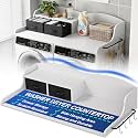 2-Tier Washer Dryer Countertop, Laundry Room Organizer with Drawers &amp; Side Hanging Rod, Wave Design Washer Top Shelf for Folding Clothes and Storage, Laundry Countertop Cover with Hooks