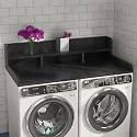 HRVEOCEI 2-Tier Washer Dryer Countertop with Shelf, Laundry Countertop over Washer and Dryer with Edge, Washing Machine Topper Shelf with Storage for Efficient Organization (Black)