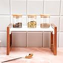 2-Tier Wooden Countertop Organizer Shelf for Kitchen