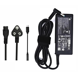 2 tips 45mm amp type c replacement hp 65w laptop charger with power cable fit with all hp laptop models