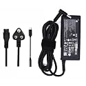 2 Tips (4.5mm &amp; Type C) Replacement HP 65W Laptop Charger with Power Cable Fit with All HP Laptop Models