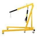 2 Ton Engine Hoist, 4400 LB Mobile Cherry Picker Engine Lift Hydraulic Tilting Engine Shop Crane with 6 Casters & Telescopic Boom