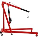 2 Ton Engine Hoist, 4400 LB Mobile Cherry Picker Engine Lift Hydraulic Tilting Engine Shop Crane with 6 Casters &amp; Telescopic Boom for Garage, Workshops, Auto Repair