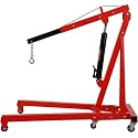 2 Ton Engine Hoist,4400Lb Capacity, Folding Hydraulic Crane with Lever, 6 Casters & Adjustable Lifting Height,for Garage, Workshops, Auto Repair