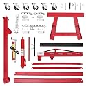 2 Ton Folding Hydraulic Engine Hoist, Load Leveler, 4400 LBS Capacity, Heavy Duty Cherry Picker, 6 Swivel Wheels, Hydraulic Pump Adjustable Boom (0.5t-2t) for Garage Workshop Warehouse