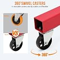 2 Ton Folding Hydraulic Engine Hoist Cherry Picker, 4400 Lbs Capacity, Adjustable Telescoping Boom, Heavy Duty Shop Crane with Load Leveler &amp; 6 Swivel Wheels, for Garage Workshop Warehouse Automotive