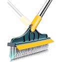 TWIST THINK MORE 2-in-1 Bathroom Cleaning Brush With Wiper - 120° Rotating Floor Scrub Brush With Long Handle for Tiles