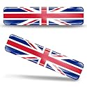 2 x 3D Domed Silicone Stickers Decals UK United Kingdom Union Jack National Great Britain Flag Car Motorcycle Helmet F 26