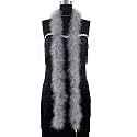 2 Yards 20g Fluffy Marabou Feather Boa for DIY Craft Sewing Trim Home Wedding Party Decoration-Gray
