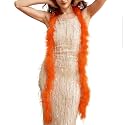2 Yards 20g Fluffy Marabou Feather Boa for DIY Craft Sewing Trim Home Wedding Party Decoration-Orange
