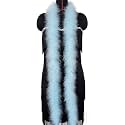 2 Yards 20g Fluffy Marabou Feather Boa for DIY Craft Sewing Trim Home Wedding Party Decoration-Light Blue