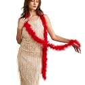 2 Yards 20g Fluffy Marabou Feather Boa for DIY Craft Sewing Trim Home Wedding Party Decoration-Red