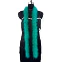 2 Yards 20g Fluffy Marabou Feather Boa for DIY Craft Sewing Trim Home Wedding Party Decoration-Dark Green