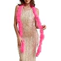 2 Yards 20g Fluffy Marabou Feather Boa for DIY Craft Sewing Trim Home Wedding Party Decoration-Pink