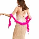 2 Yards 30g Fluffy Marabou Feather Boa for DIY Craft Sewing Trim Home Wedding Party Decoration-Fuchisa