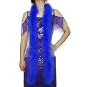 2 Yards 30g Fluffy Marabou Feather Boa for DIY Craft Sewing Trim Home Wedding Party Decoration-Acid Blue