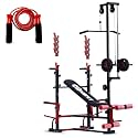20-in-1 Multi-Function Workout Bench with Incline/Decline Training, Pulley System and Skipping Rope for Home Fitness Training