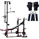 20-in-1 Multifunctional Gym Bench for Home Workout with J-Hook, Incline Decline Training, Pulley System, Grip Strengthener &amp; Workout Gloves – Strength Training Equipment