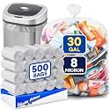 PLASTIC PRINCE 20-30 Gallon Trash Bags, Clear Trash Bags 30"W x 37"L, 8 Micron Clear Garbage Bags, 20-30 Gal High-Density Garbage Can Liners, Fits Square and Round Trash Cans, Pack of 500