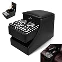 20" L x 9.65" W x 13.78" H, 24L Center Console Between Seats for Minivans, SUVs & Trucks, Floor/Bench Seat Organizer with Locking Hidden Storage, Dual Cup Holders & Armrest