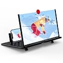 20" Screen Magnifier,3D HD Mobile Phone Magnifier Projector Screen Enlarger for Movies, Videos, and Gaming,Foldable Cell Phone Stand with Screen Amplifier,Gifts for Mom Dad(Black 20Inch)