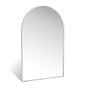 Silver Arched Mirror 20x30in, Metal Framed Bathroom Vanity Wall