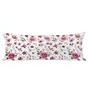 20"x54" Body Pillow Case Cover Pink Red Floral Body Pillow Cover with Zipper Smooth Soft Long Cooling Farmhouse Flower Silk Pillowcase for Hair and Skin Summer Rustic Satin Pillowcases for Women Men