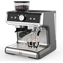 20 Bar Semi-Automatic Espresso Machine with Built-In Coffee Grinder and Milk Frother, Home Barista Coffee Maker for Cappuccino Latte Macchiato, Ideal Gift for Mom and Dad