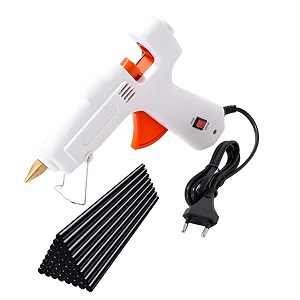 20 black glue sticks and 40w hot glue gun white adjustable constant temperature hot glue gun and fast preheating hot glue guns with leakproof technology for crafts amp diy projects ac100-240v