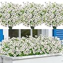 Bassion 20 Bundles Artificial Flowers for Outdoors Decorations, White