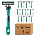 20 count Disposable Razors Blades for Men,3-Blade Razors