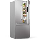 Electactic 17.5 Cu.Ft Compact Refrigerator with Ice maker, Powerful Cooling, Quiet Operation, LED Light, Door Alarm, Suitable for Home, Dorm and Office,Stainless Steel