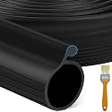 20 FT Garage Door Bottom Seal Rubber 0.35" Big P Bulb Bottom Garage Weather Stripping for Single Channel, Flexible Weatherproof Replacement Strip Seal Fits Single Track Garage Doors (20FT, Black)