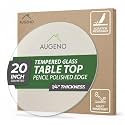 20 inch Round 1/4" (6 mm) Thick Pencil Polished Edge Glass Table Top with 6 Bumpers - Tempered, Scratch Resistant &amp; Safety Replacement Glass Designed for Dining, Coffee, Patio &amp; End Tables
