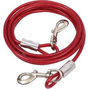 20 meterpack of 10 vinyl coated stainless steel tie out cable antirust buckles  load 60kg  heavy duty rope for blankets curtains camping gardening pets outdoor use